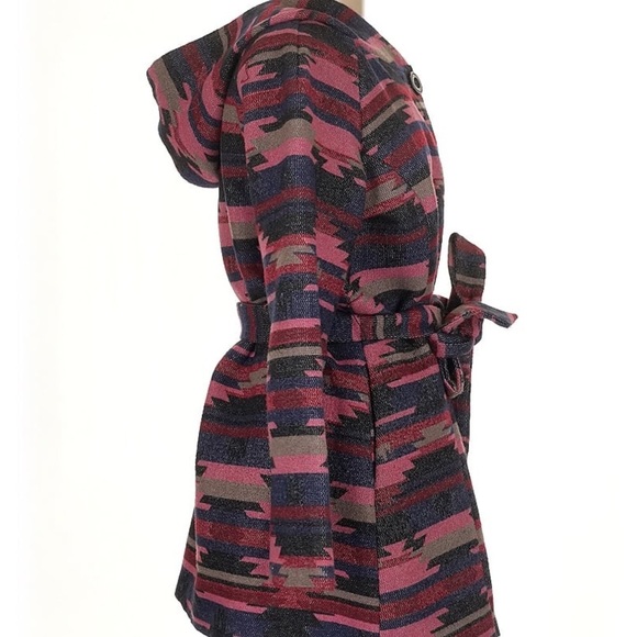 Anthropologie Tabitha Leona Wrap Hooded Aztec Western Boho Rodeo Cozy Coat S - Picture 3 of 9